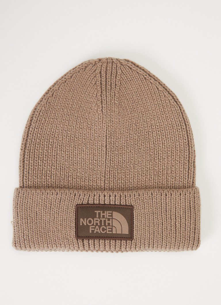The North Face Heren The Logo Box grofgebreide muts in de kleur Beige, maat: OS