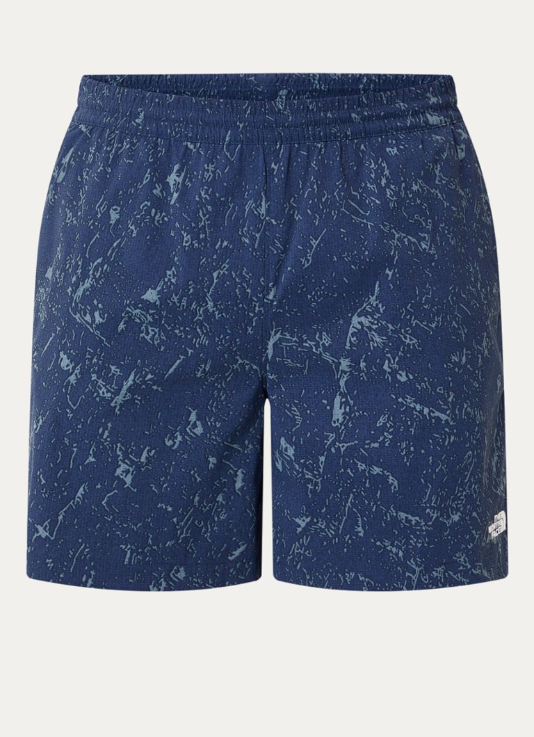 The North Face Heren Straight fit korte broek met print en steekzakken in de kleur Donkerblauw, maat: L