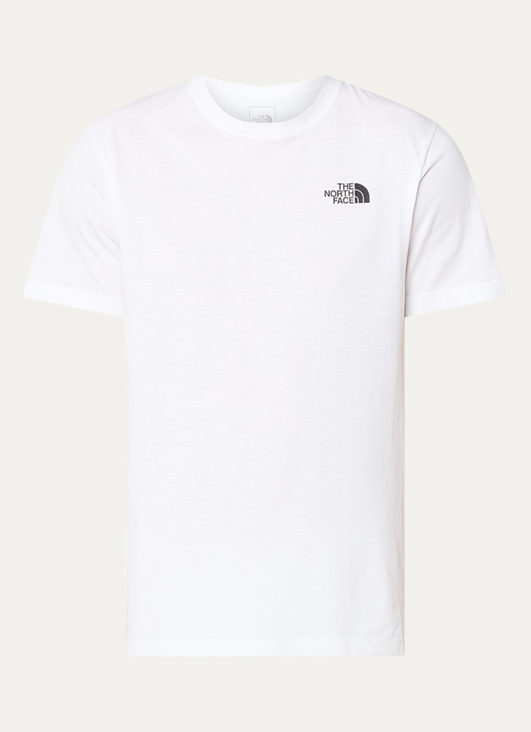 The North Face Heren Evolution Box T-shirt met logo- en backprint in de kleur Wit, maat: XS