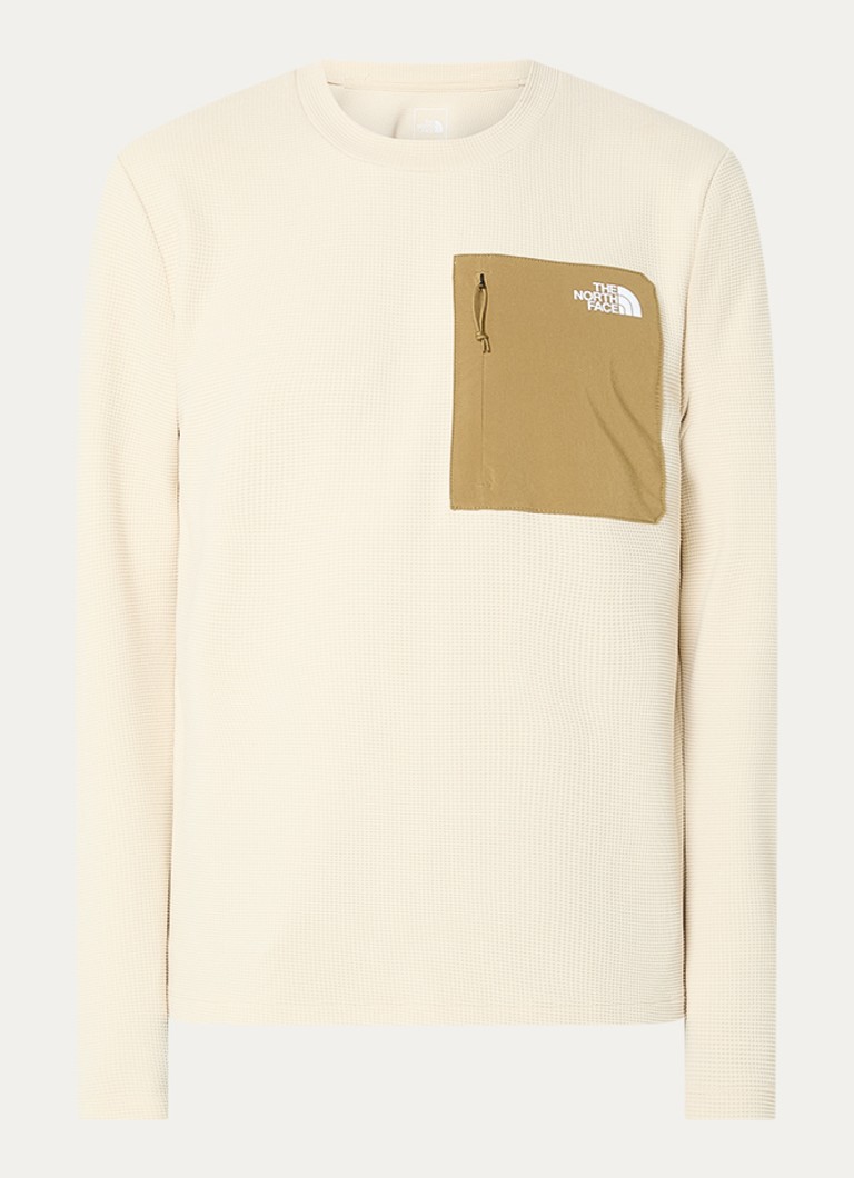 The North Face Heren Fijngebreide trui met structuur en logo in de kleur Khaki, maat: L