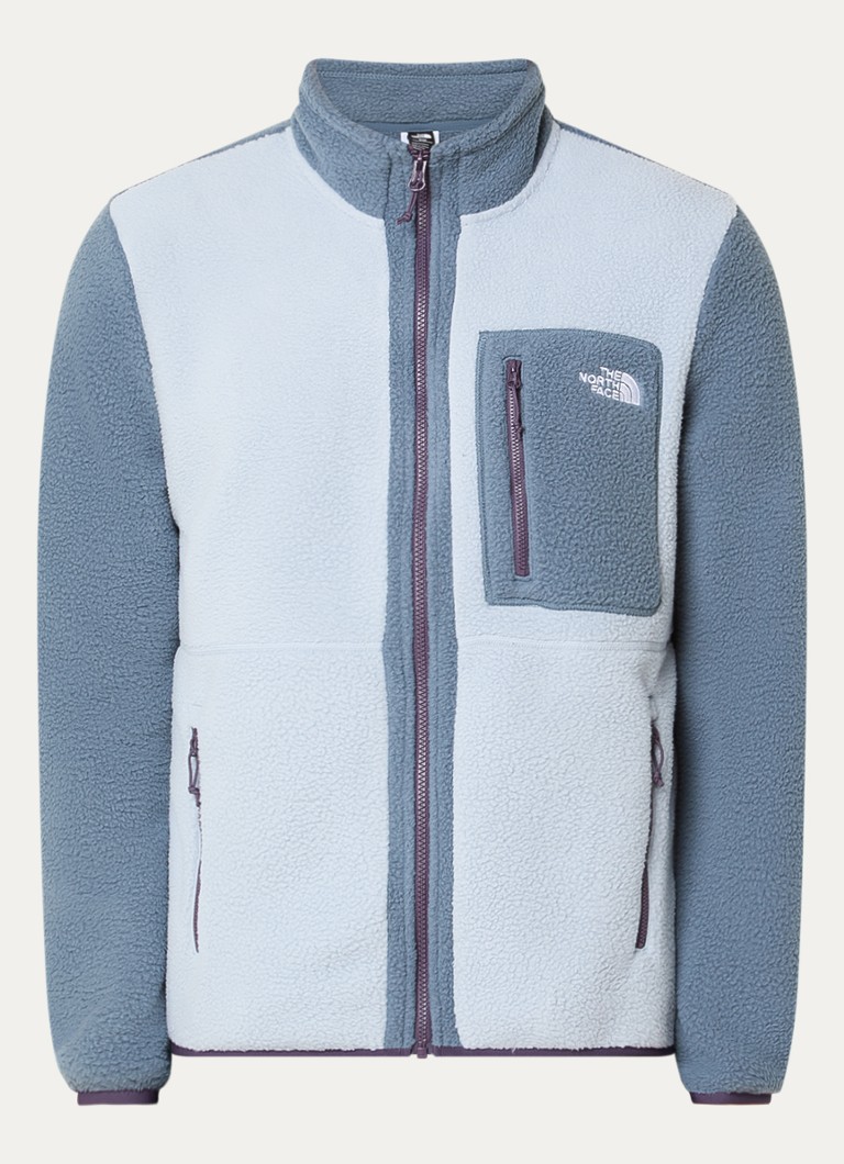 The North Face Heren Yumiori jack van teddy met logoborduring en ritszakken in de kleur Staalblauw, maat: L