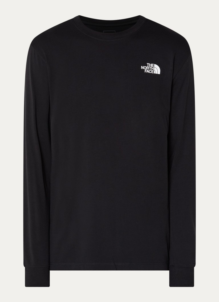 The North Face Heren Evolution longsleeve met logo- en backprint in de kleur Zwart, maat: S