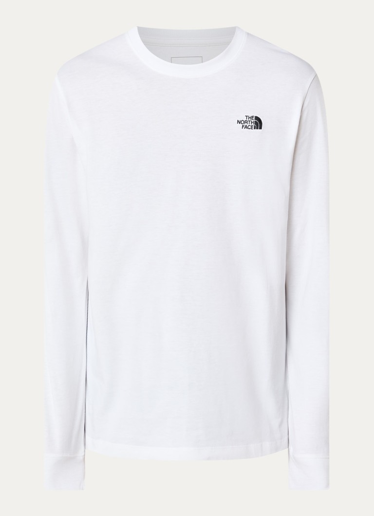 The North Face Heren Longsleeve met logo in de kleur Wit, maat: S