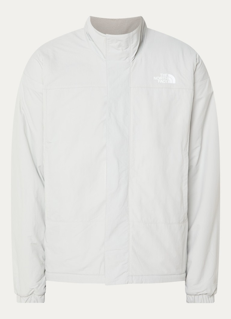 The North Face Heren Yumiori reversible jack van teddy met ritszakken in de kleur Lichtgrijs, maat: L