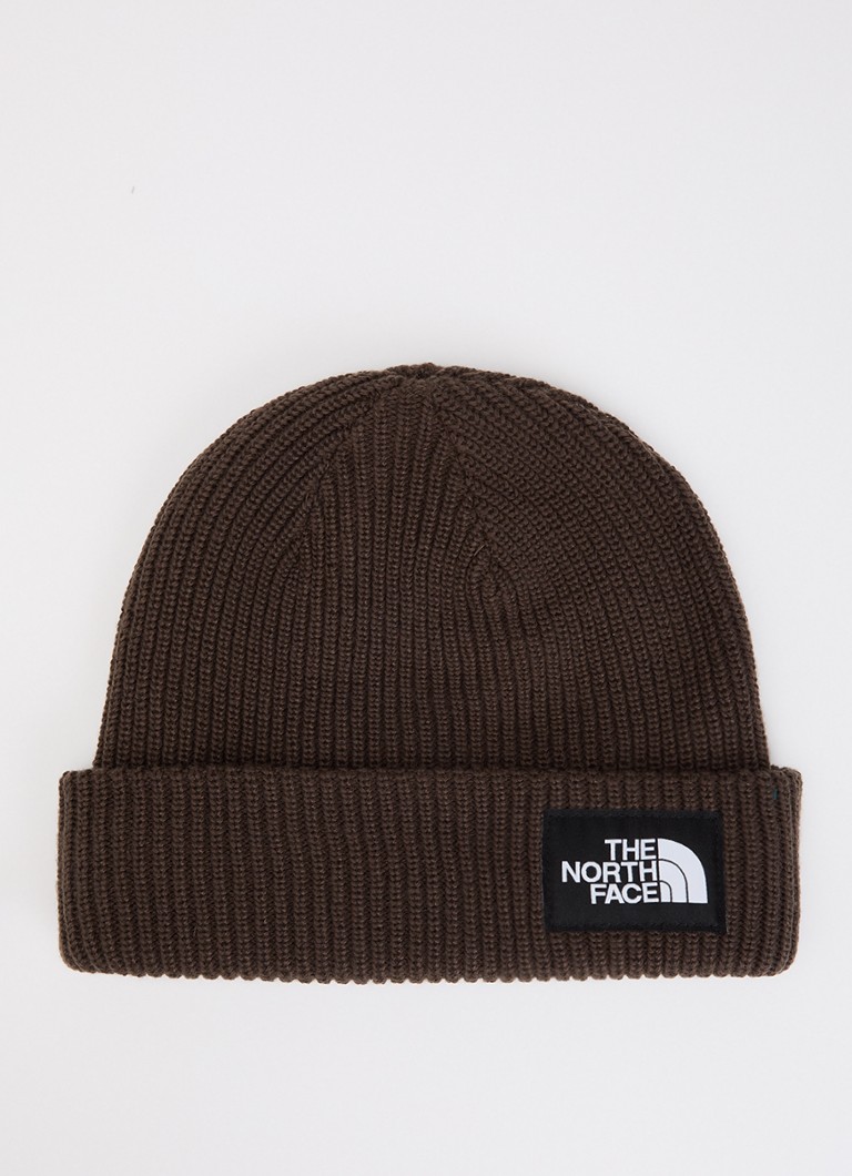 The North Face Heren Salty Lined grofgebreide muts met logo in de kleur Donkerbruin, maat: OS