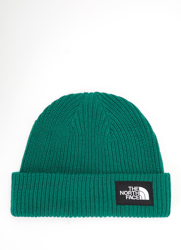 The North Face Heren Salty Lined grofgebreide muts met logo in de kleur Zeegroen, maat: OS