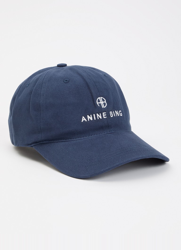 Anine Bing Dames Jeremy pet met logoborduring in de kleur Donkerblauw, maat: ONE SIZE