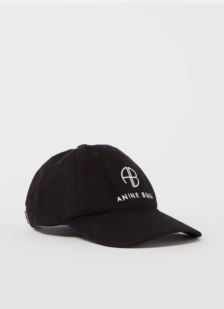 Anine Bing Dames Jeremy pet met logoborduring in de kleur Zwart, maat: 1 SIZE