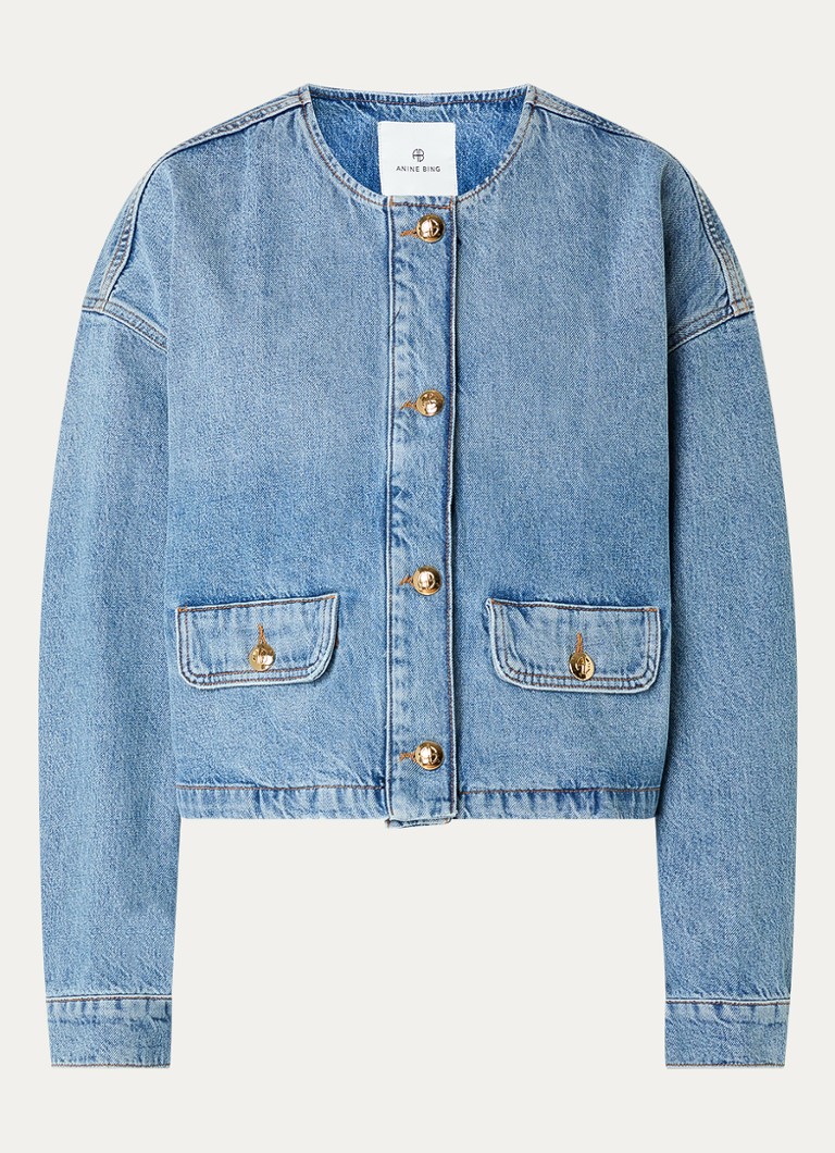 Anine Bing Dames Blanche spijkerjas met klepzakken in de kleur Indigo, maat: L