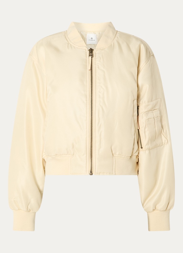Anine Bing Dames Leon gewatteerde bomberjack met steekzakken in de kleur Lichtgeel, maat: XS