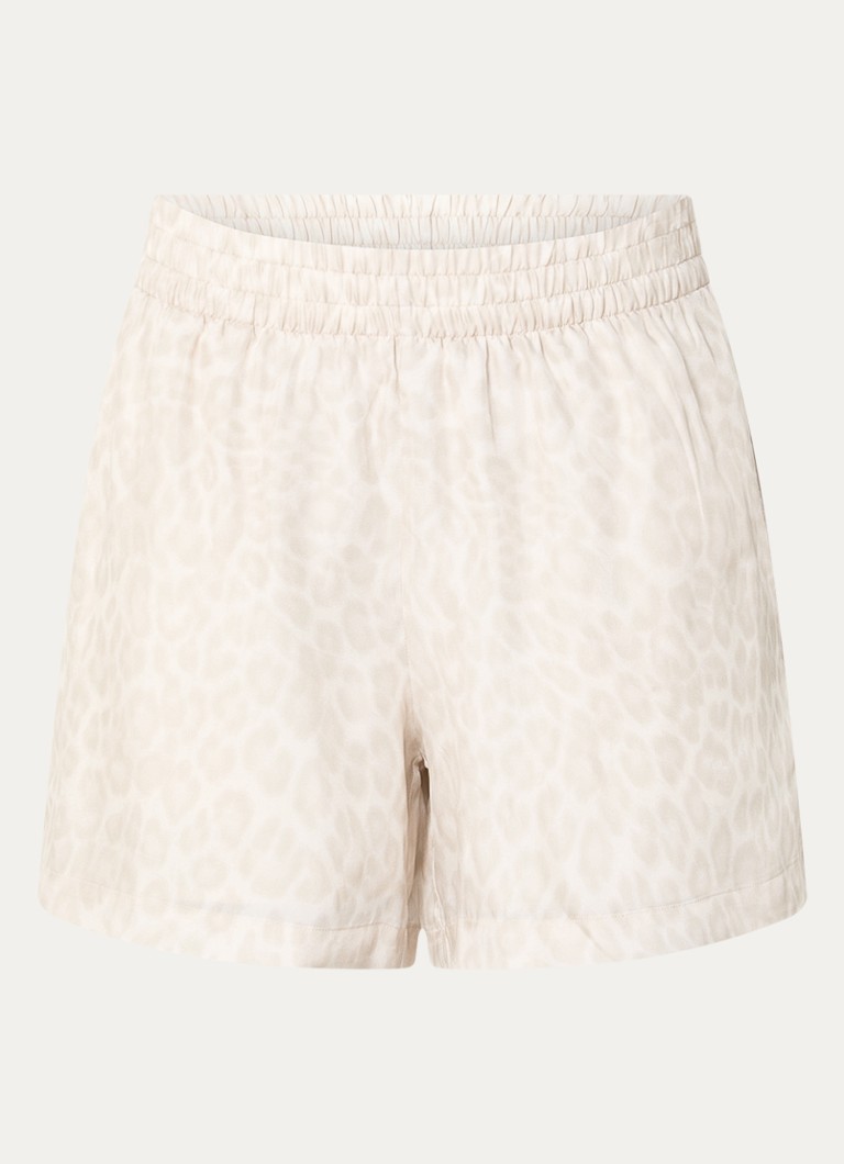 Anine Bing Dames Kam high waist wide fit korte broek in de kleur Beige, maat: S