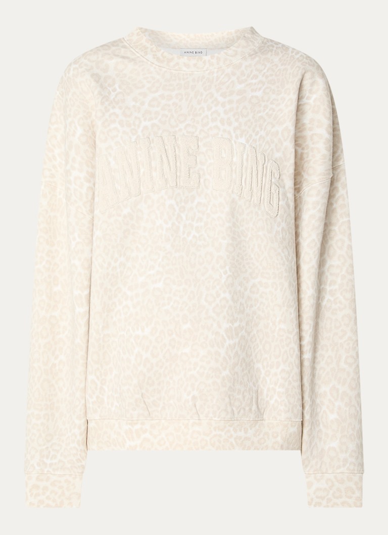 Anine Bing Dames Sweater met panterprint in de kleur Beige, maat: S