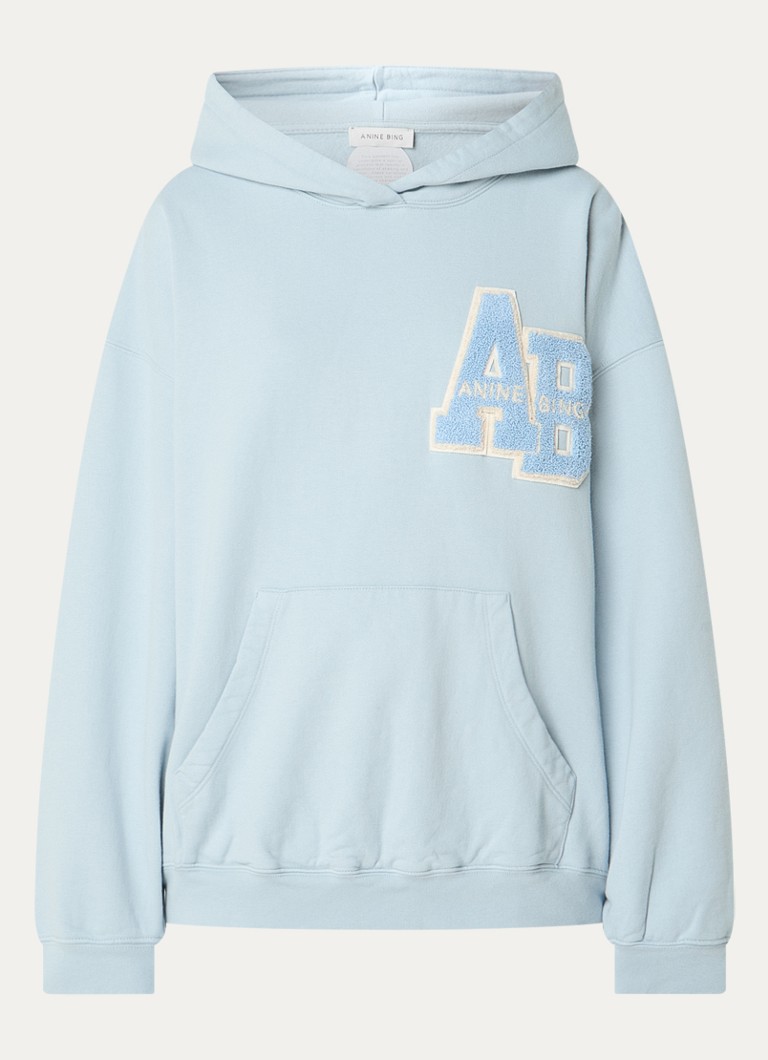 Anine Bing Dames Harvey hoodie met patchwork in de kleur Blauw, maat: S