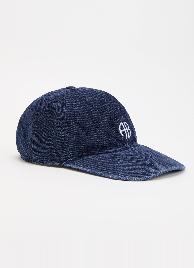 Anine Bing Dames Jeremy pet van denim met logoborduring in de kleur Indigo, maat: ONE SIZE