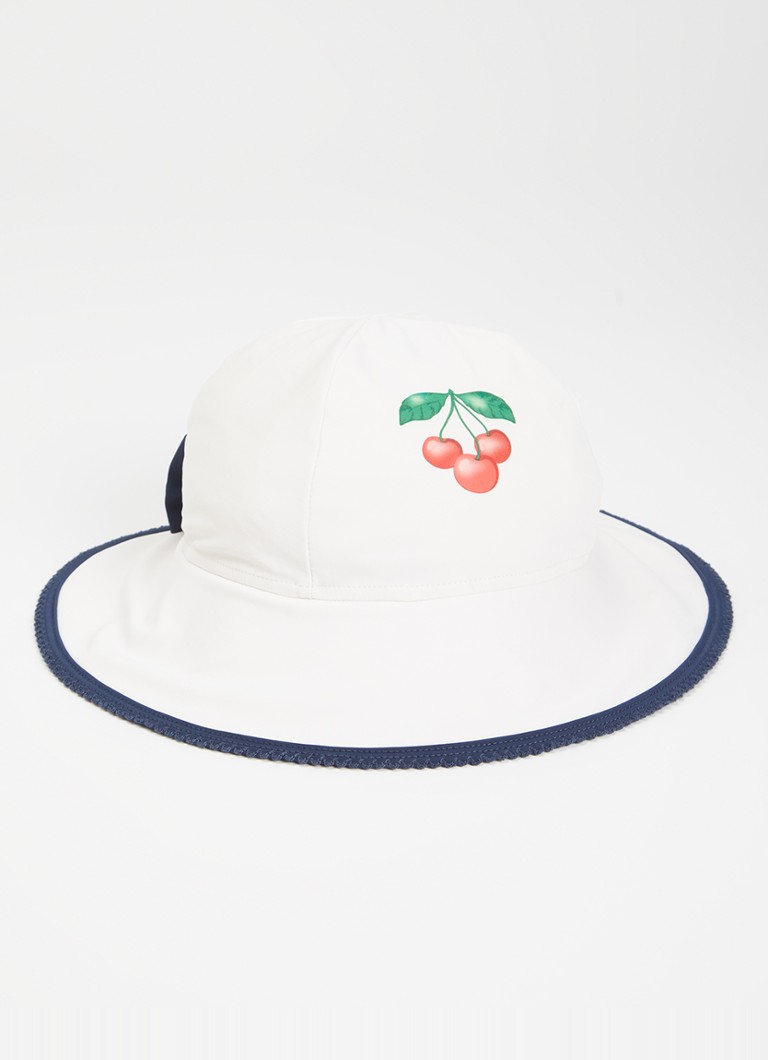 Konges Sløjd Meisjes Vilja zwem buckethad met print en strikdetail in de kleur Beige, maat: 12-18M