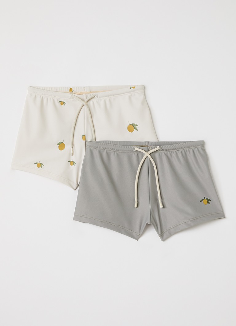 Konges Sløjd Meisjes Aster zwemshorts met print in 2-pack in de kleur Beige, maat: 18M