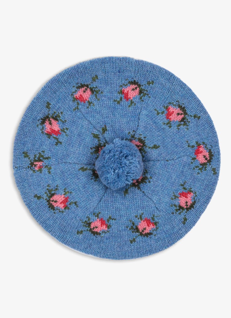 Konges Sløjd Meisjes Belou baret in wolblend in de kleur Donkerblauw, maat: 5-8J
