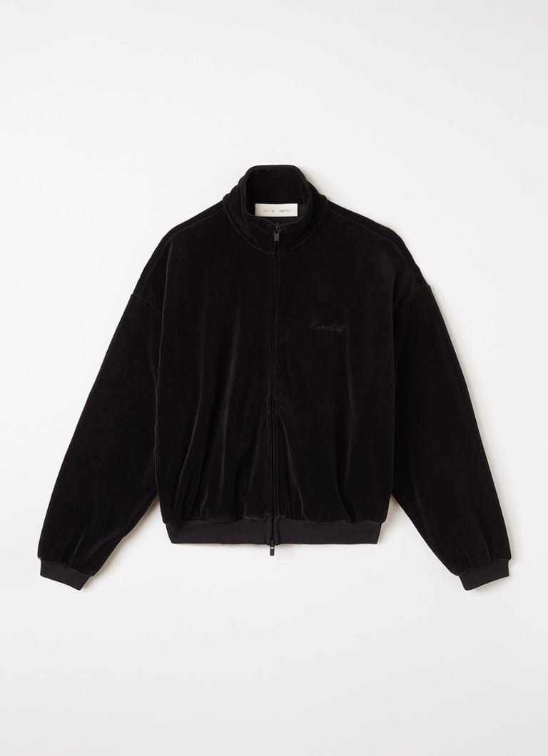 Fear of God Essentials Jongens Sweatvest met logoborduring in de kleur Zwart, maat: 8J=128