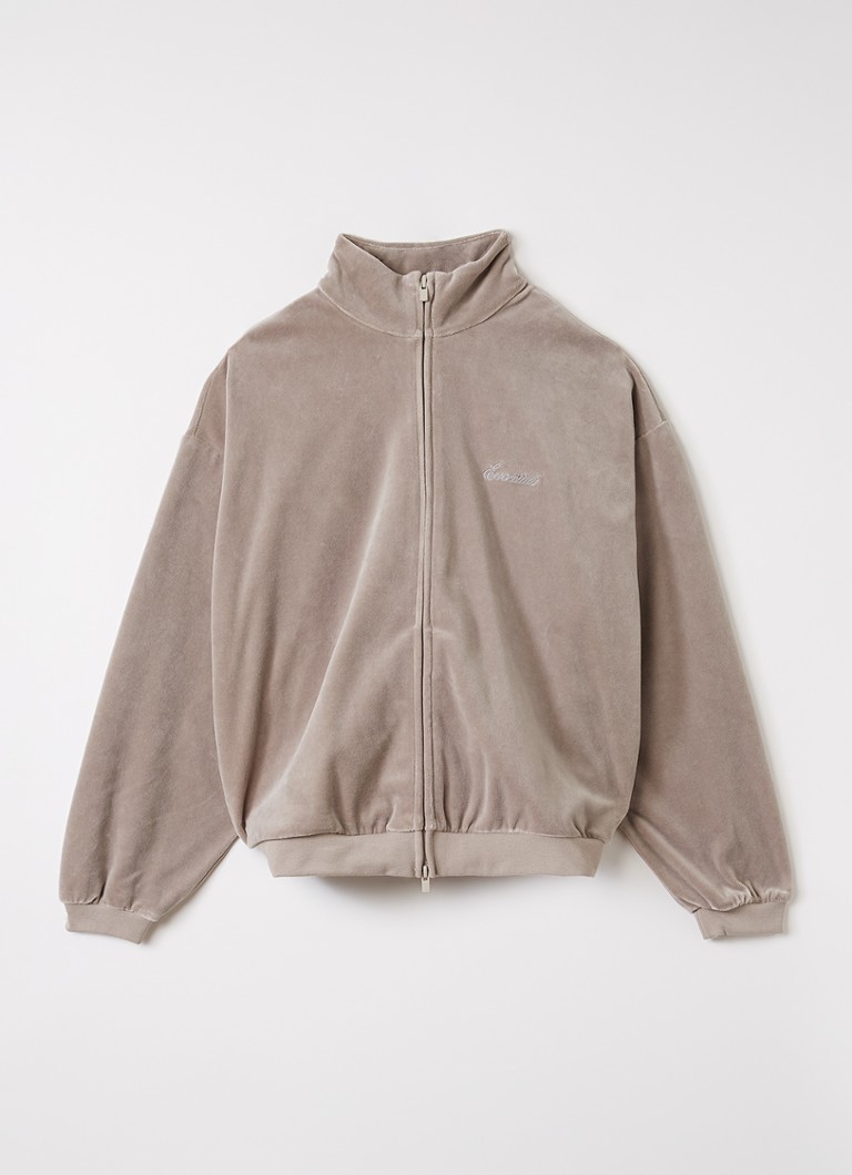 Fear of God Essentials Jongens Sweatvest met logoborduring in de kleur Taupe, maat: 10J=140