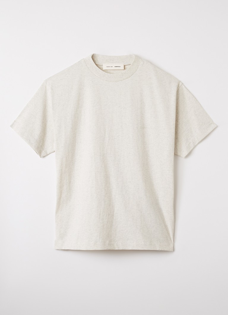 Fear of God Essentials Jongens T-shirt met logo in de kleur Grijsmele, maat: 8J=128