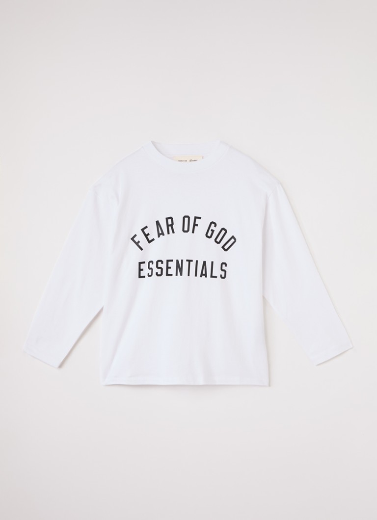Fear of God Essentials Jongens T-shirt met logoprint in de kleur Wit, maat: 8J=128