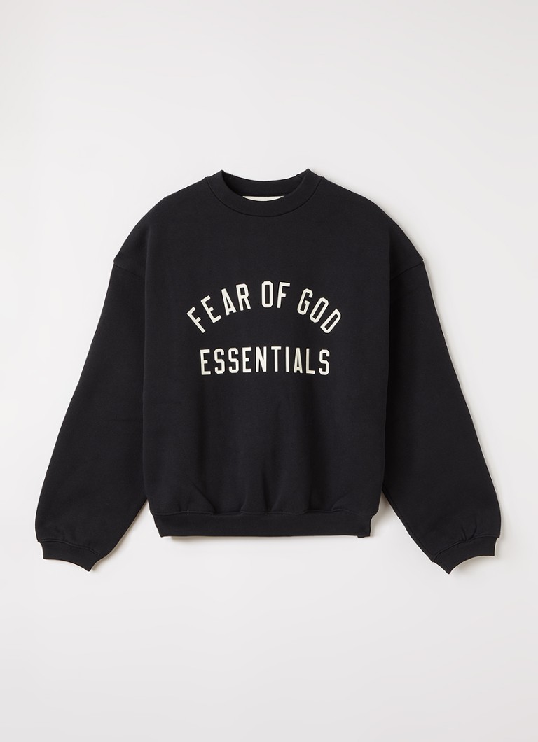 Fear of God Essentials Jongens Sweater met logoprint in de kleur Zwart, maat: 12J=152