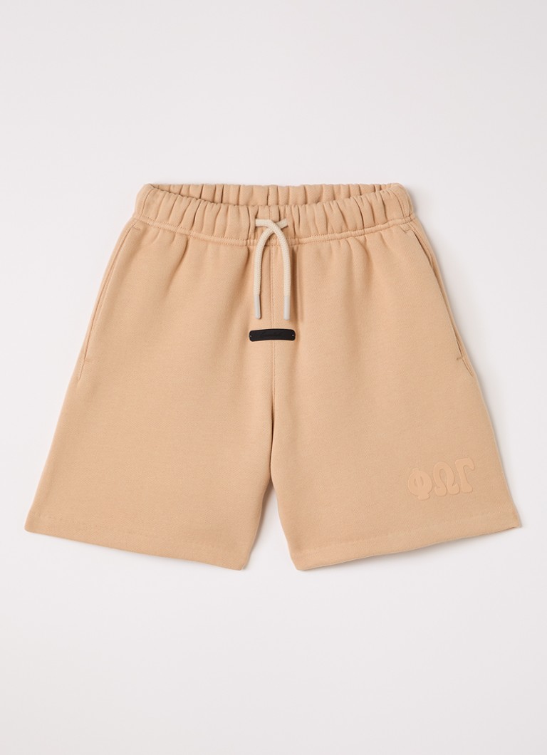Fear of God Essentials Jongens Straight fit korte joggingbroek met logo in de kleur Camel, maat: 10