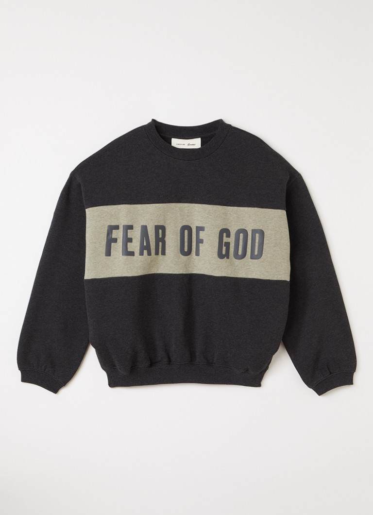 Fear of God Essentials Jongens Sweater met logoprint in de kleur Antraciet, maat: 8