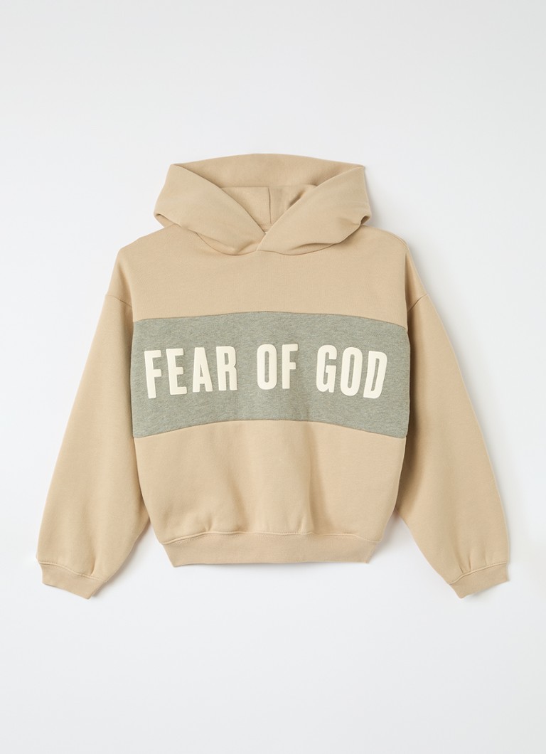 Fear of God Essentials Jongens Hoodie met logoprint in de kleur Beige, maat: 14