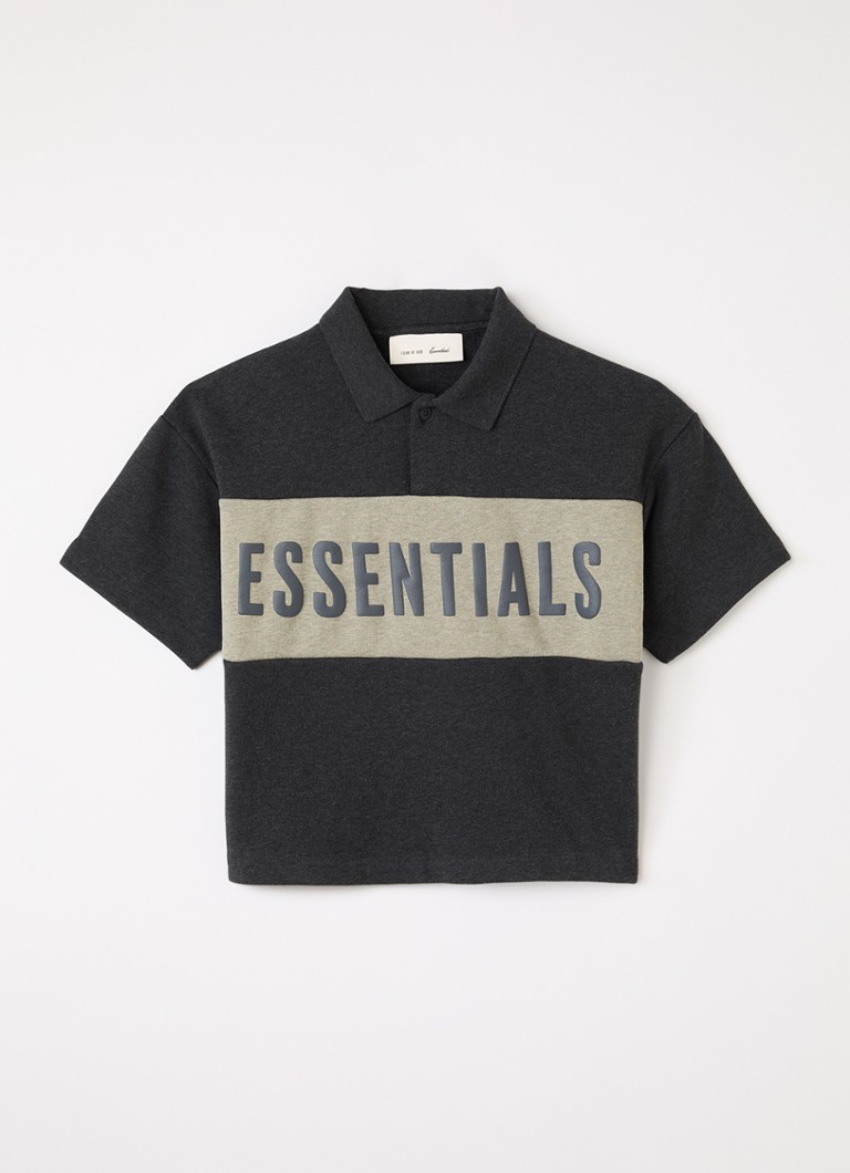 Fear of God Essentials Jongens Polo met logoprint in de kleur Donkergrijs, maat: 8
