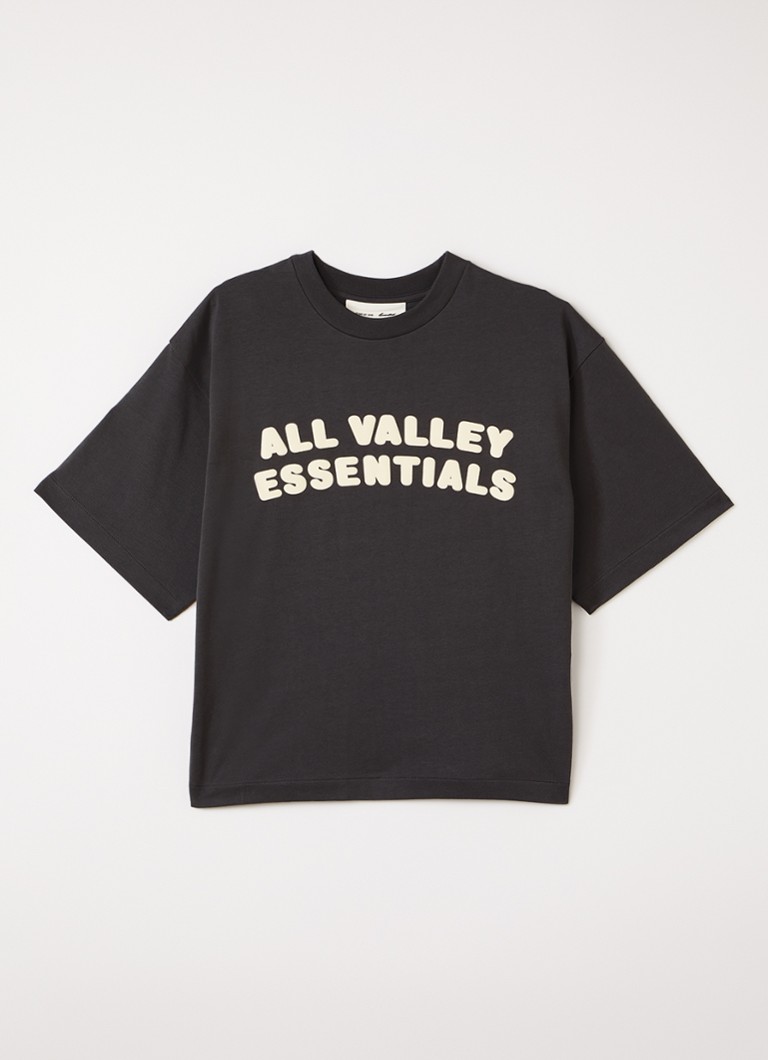 Fear of God Essentials Jongens T-shirt met front- en backprint in de kleur Donkergrijs, maat: 10