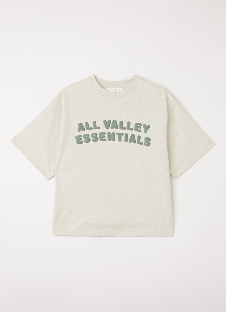 Fear of God Essentials Jongens T-shirt met front- en backprint in de kleur Vanillegeel, maat: 10