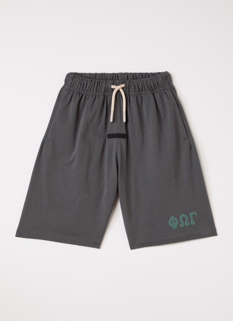 Fear of God Essentials Jongens Straight fit korte joggingbroek met logo in de kleur Antraciet, maat: 8