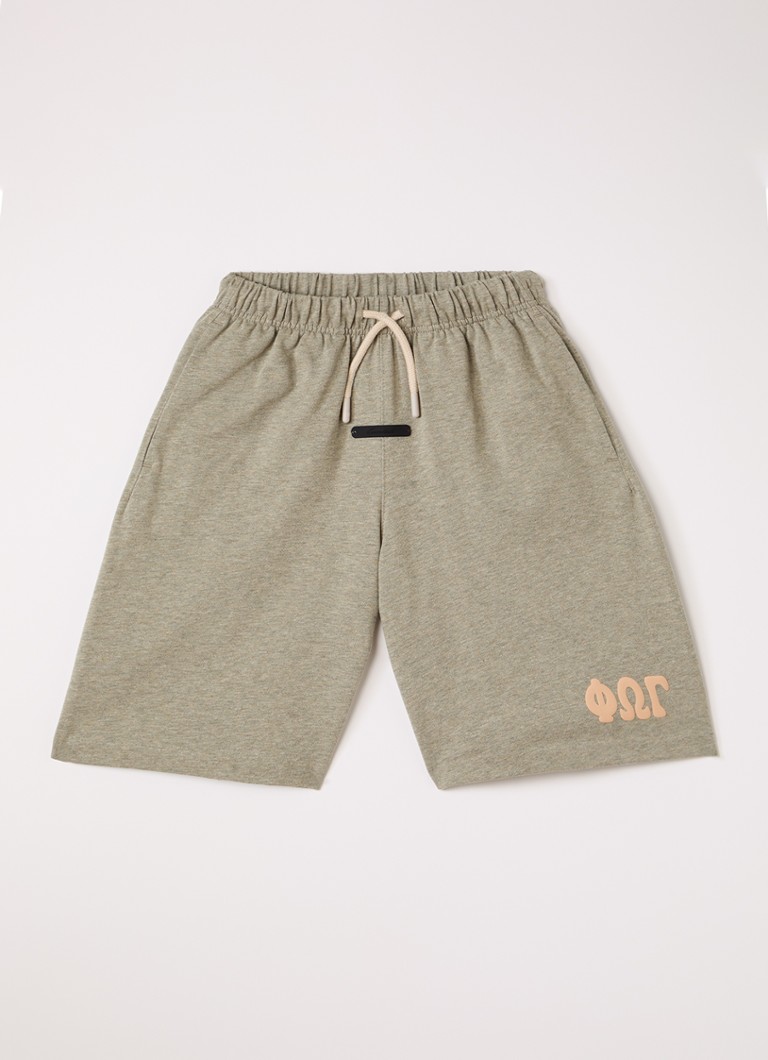 Fear of God Essentials Jongens Straight fit korte joggingbroek met logo in de kleur Khaki, maat: 12