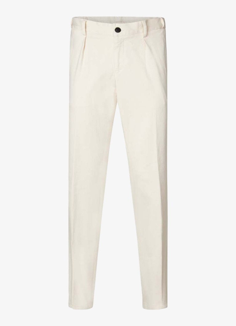 Profuomo Heren Straight fit chino met steekzakken in de kleur Gebroken wit, maat: 52
