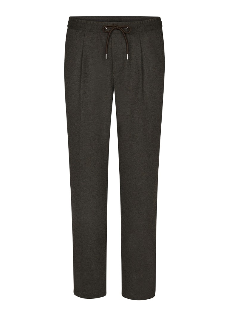 Profuomo Heren Straight fit pantalon in wolblend in de kleur Bruin, maat: 46