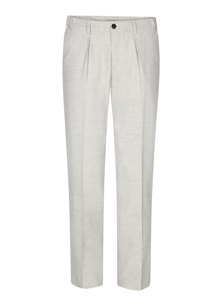 Profuomo Heren Slim fit pantalon met steekzakken in de kleur Grijsmele, maat: 48