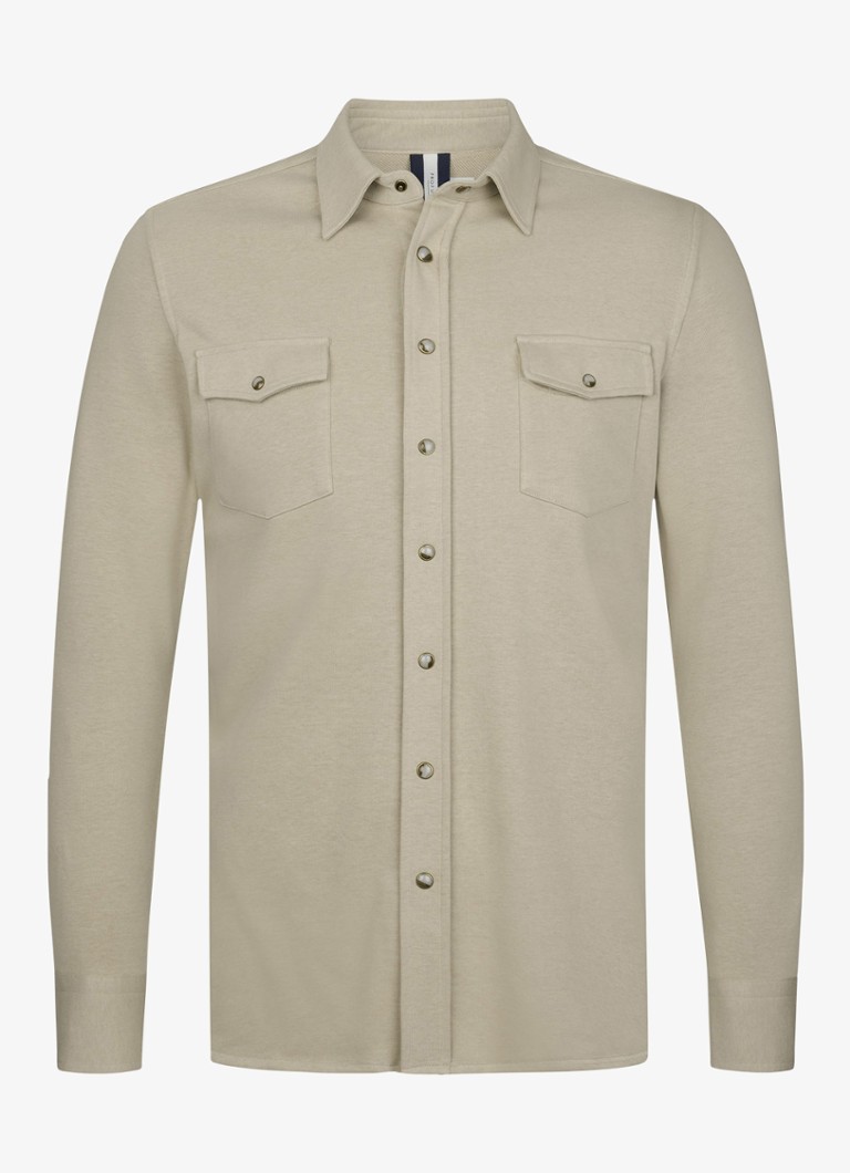 Profuomo Heren Overshirt met borstzakken in de kleur Beige, maat: XXL