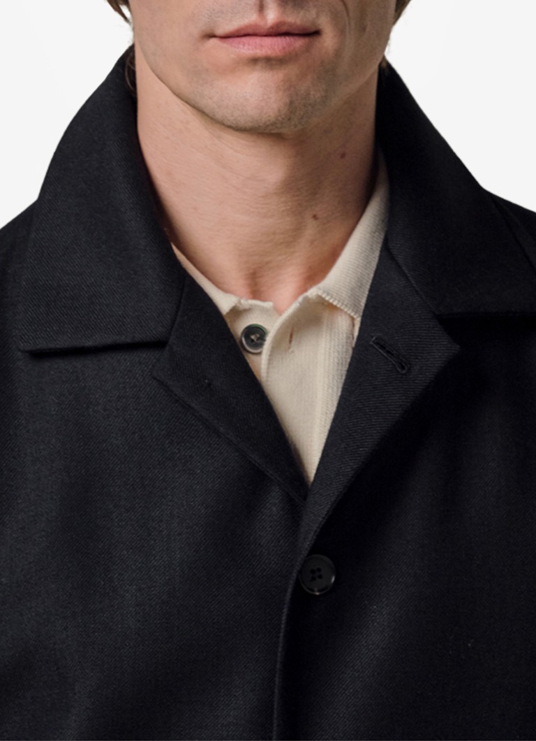 Profuomo Heren Light wol overshirt in de kleur Donkerblauw, maat: M