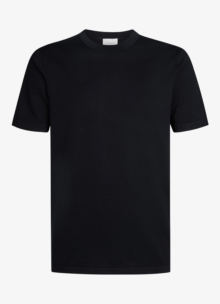 Profuomo Heren T-shirt met ronde hals in de kleur Donkerblauw, maat: XXL