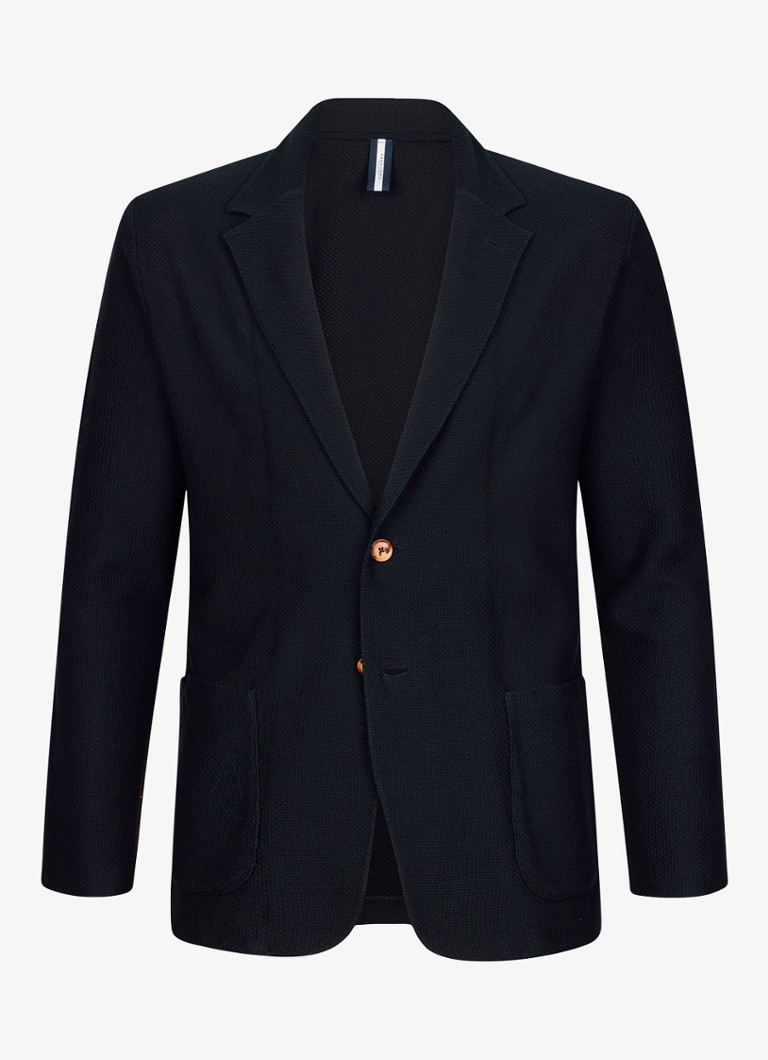 Profuomo Heren Colbert van wol in de kleur Donkerblauw, maat: 50