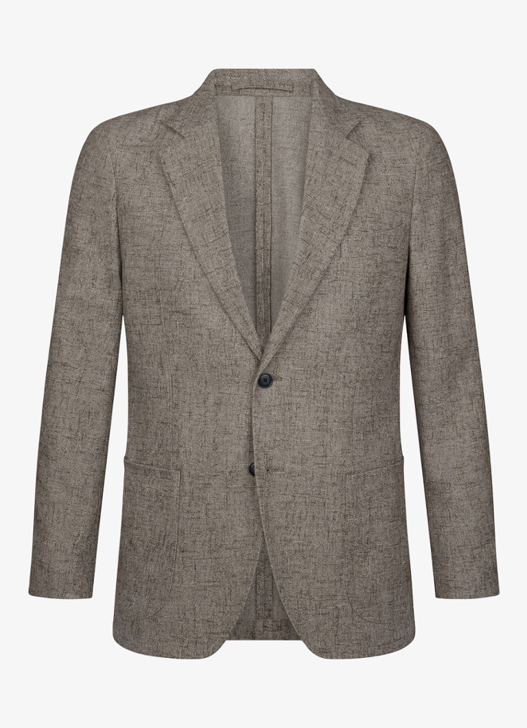Profuomo Heren Colbert in wolblend in de kleur Lichtbruin, maat: 50