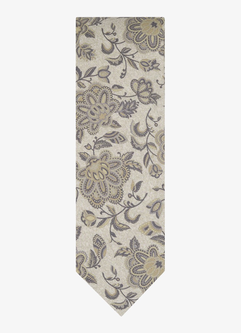 Profuomo Heren Stropdas van zijde met bloemenprint