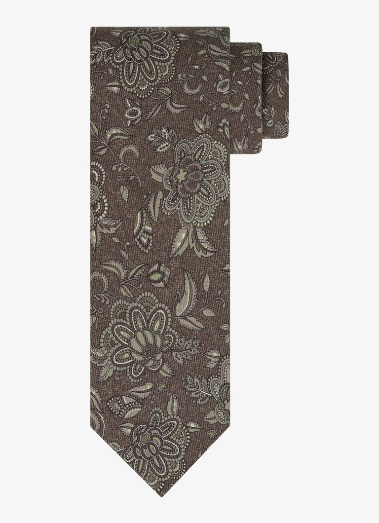 Profuomo Heren Stropdas van zijde met bloemenprint