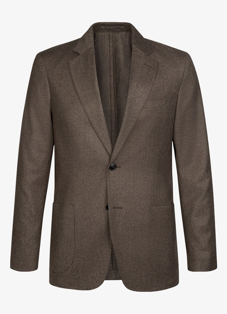 Profuomo Heren Regular fit colbert van wol in de kleur Bruin, maat: 54