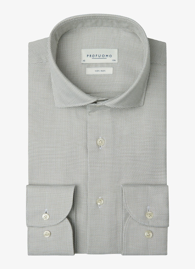 Profuomo Heren Slim fit overhemd in de kleur Groen, maat: 42