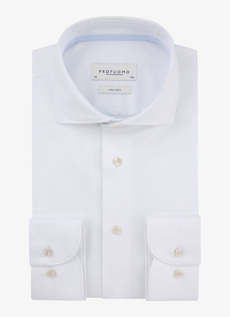 Profuomo Heren Slim fit overhemd in de kleur Wit, maat: 40