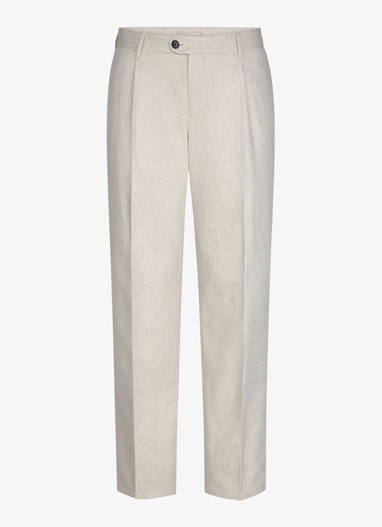 Profuomo Heren Regular fit chino met steekzakken in de kleur Creme, maat: 52
