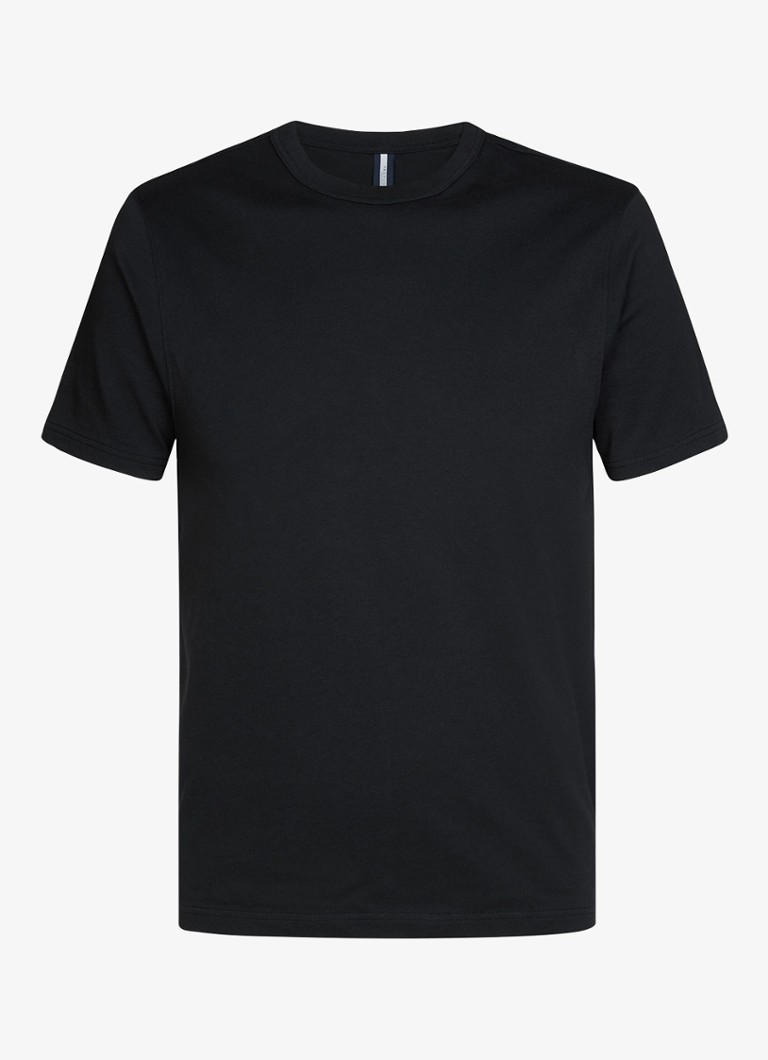 Profuomo Heren T-shirt van jersey in de kleur Zwart, maat: S