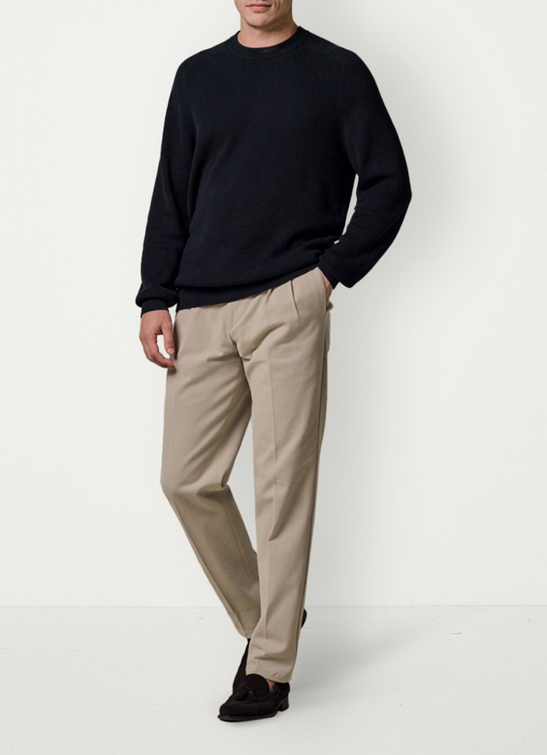 Profuomo Heren Straight fit chino met steekzakken in de kleur Beige, maat: 52